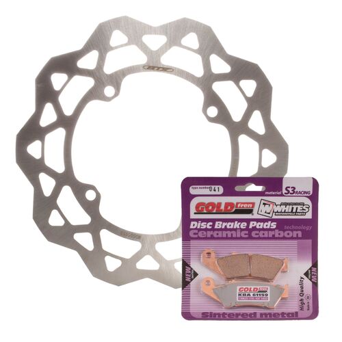 BRAKE ROTOR & PAD FRONT KIT - SUZ RMX450Z 10-17 - WAVE