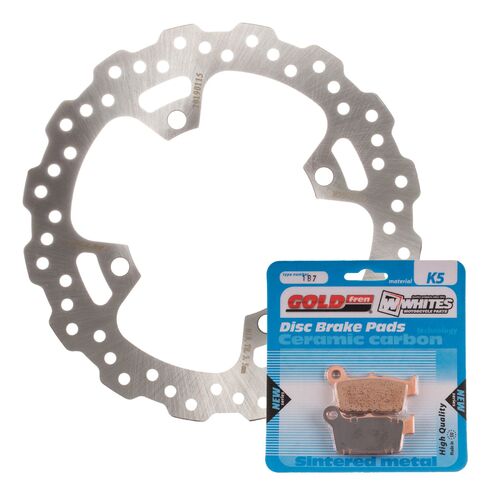 BRAKE ROTOR & PAD REAR KIT - KAW KLX450R 08-20 - WAVE