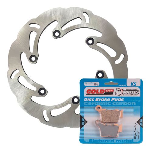 BRAKE ROTOR & PAD REAR KIT - KTM 250 SX-F 05-19 - WAVE