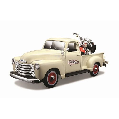 1.24 Chevy 1950 With FLSTS Heritage Model Toy