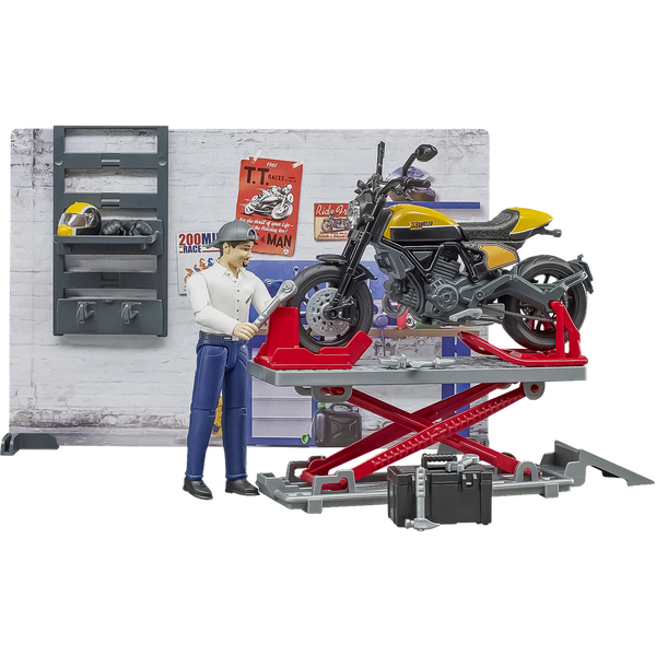 1:18 SERVICE CENTRE WITH DUCATI SCRAMBLER