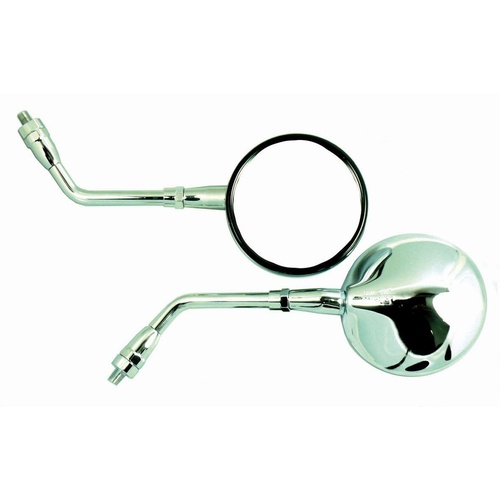 Chrome Mirror Pair (Two) For Old School Cafe Racer Bobber Custom
