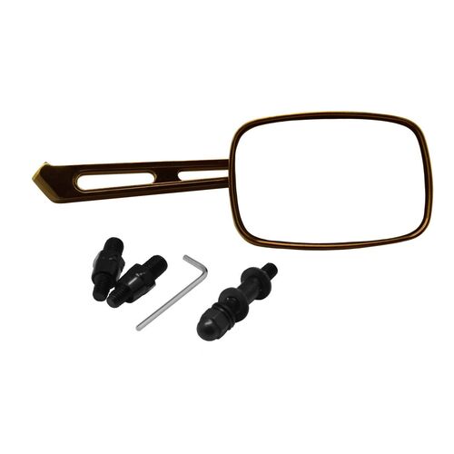 Universal Stiff Arm Mirror Black Chrome 