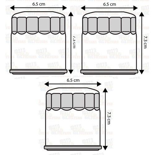 OIL FILTER KIT of 3 to for KAWASAKI GTR1400 07-10 ZX1400 06-11 - THREE FILTERS