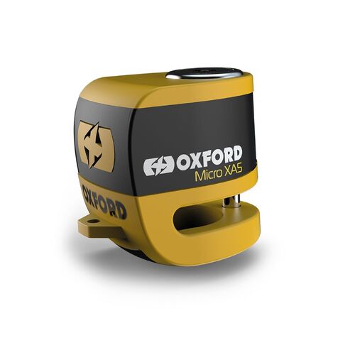 Oxford Micro XA5 Scooter Alarm Disc Lock BLK/ Yellow For Motorbike