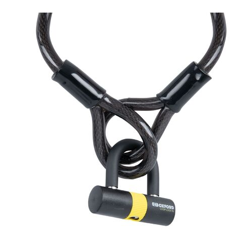 Oxford Loop Lock 15 & Padlock (2.0M x 15mm Cable) For Motorbike 