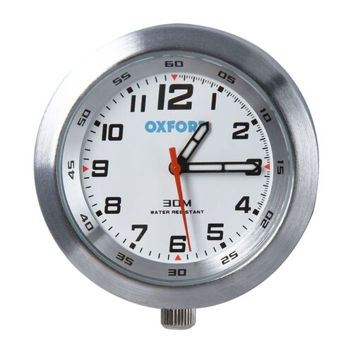 OXFORD Old School Clock | Silver Case | White Face | With Mounting Bracket