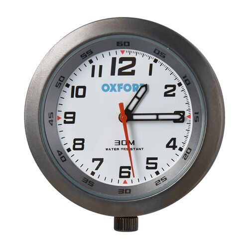 OXFORD Clock | Titanium Case | White Face |  With Mounting Bracket