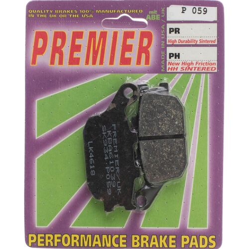 Premier Rear Brake Pads P059 for Kawasaki EN650 Vulcan S ABS L 2016