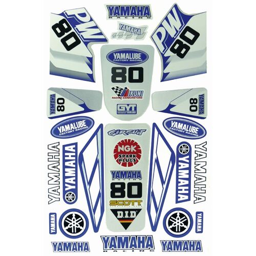 Blue Sticker Kit Yamaha PW80 | PeeWee 80