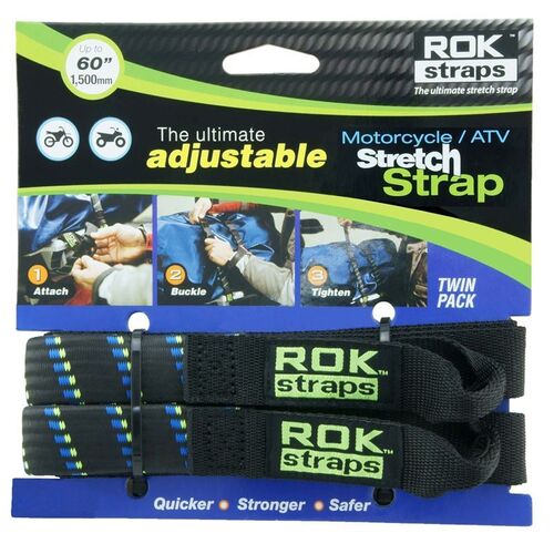 ROK STRAPS HD LUGGAGE STRAPS 25mm x 1.5M TWIN PK