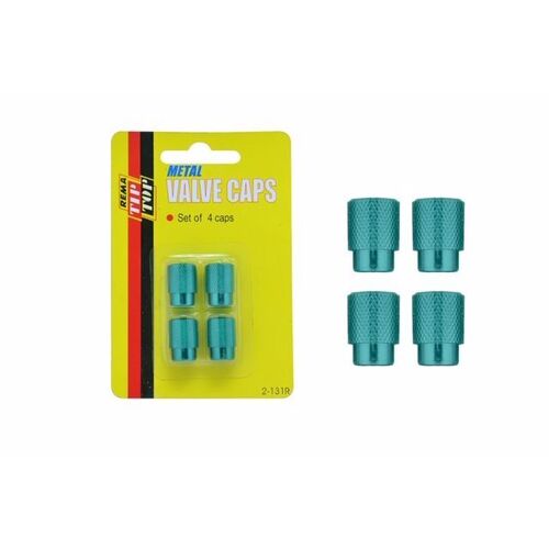 Valve Cap Knurled Green (4Set) 