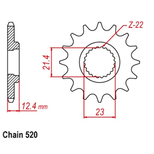 MTX Standard Front Sprocket 14T for Yamaha YFM250R RAPTOR 2008-2015