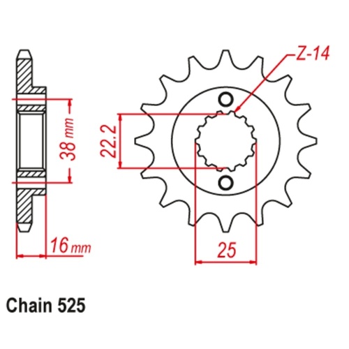MTX Standard Front Sprocket 15T for DUCATI 944 ST2 SPORT TOURING 1997-2003