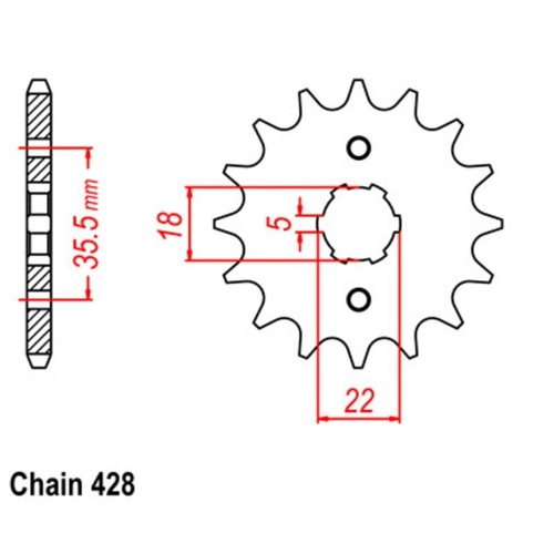 MTX Standard Front Sprocket 14T for Yamaha TW200 TRAILWAY 2013-2014