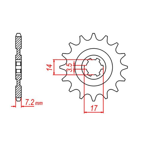 MTX Optional Front Sprocket 14T for Kawasaki KLX140L Big Wheel 2008-2020