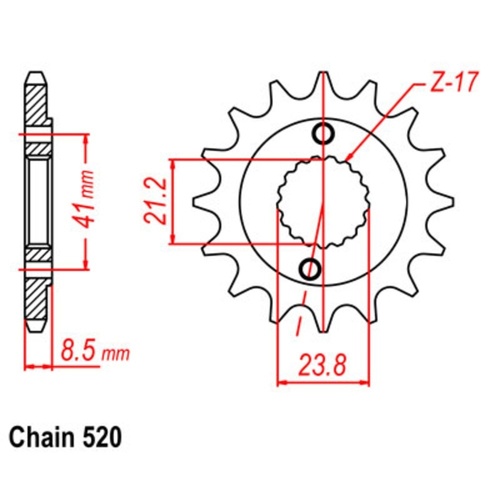 MTX Standard Front Sprocket 15T for Honda XR400R 1996-2005