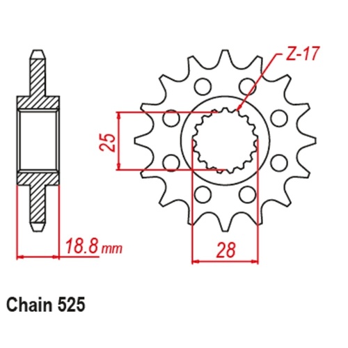 MTX Standard Front Sprocket 20T for BMW F800 R 2009-2019