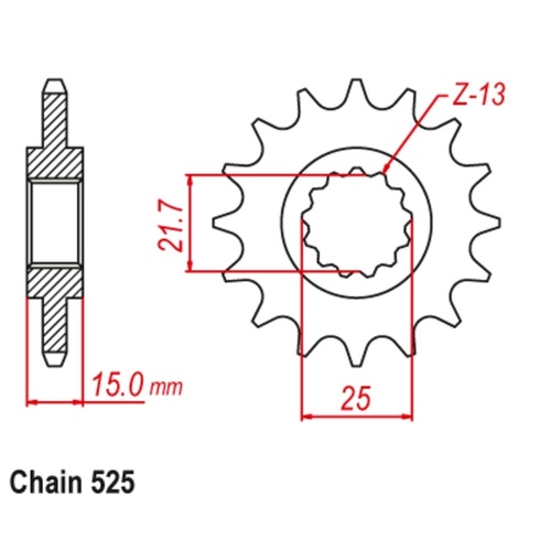 MTX Optional Front Sprocket 15T for Triumph 650 DAYTONA 2005