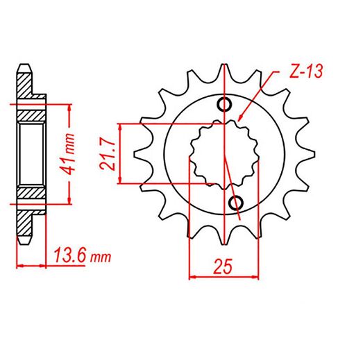 MTX Standard Front Sprocket 14T for Honda XR650R 2000-2008