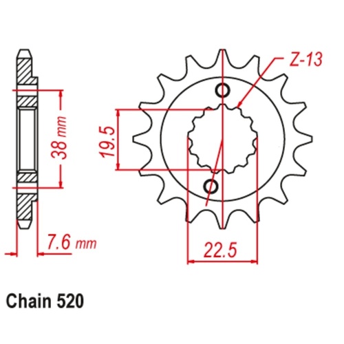 MTX Standard Front Sprocket 14T for Suzuki  LTR450 QUADRACER 2006-2012