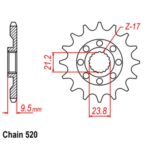 MTX Standard Front Sprocket 13T for Suzuki  RMX450Z 2009-2018