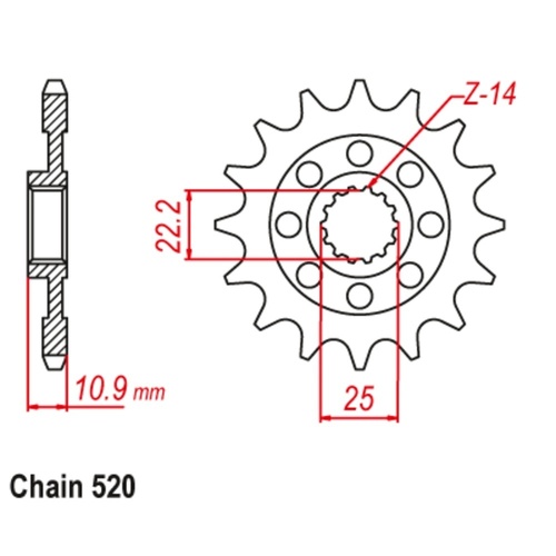 MTX Standard Front Sprocket 15T for APRILIA RXV450 2006-2011