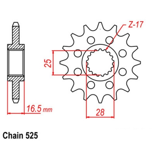 MTX Standard Front Sprocket 16T for KTM 990 SUPER DUKE R 2008-2013