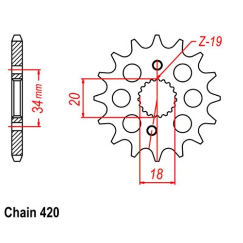 MTX Optional Front Sprocket 16T for Honda CRF150R Small Wheel 2007-2018