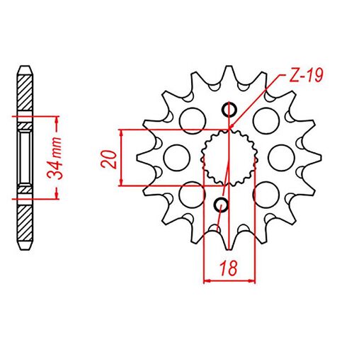 SPROCKET FRONT MTX 1310 / 428 15T #420
