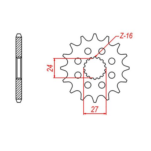 MTX Optional Front Sprocket 16T for Suzuki  GSX1300BK B-KING 2007-2014