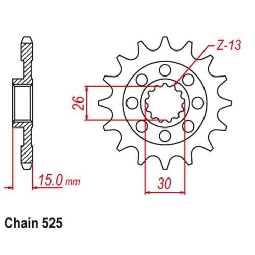 MTX Standard Front Sprocket 17T for BMW S1000R 2014-2019