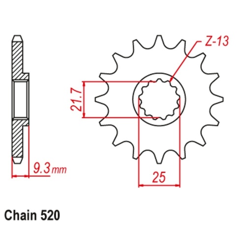 MTX Standard Front Sprocket 14T for Kawasaki NINJA 300 SE ABS 2013-2015