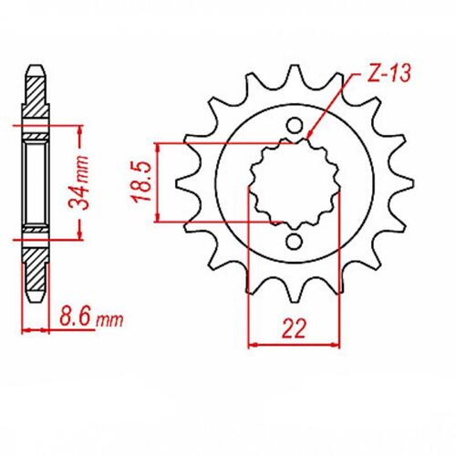 MTX Standard Front Sprocket 15T for KTM 390 DUKE 2013-2019