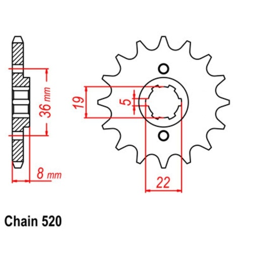 MTX Standard Front Sprocket 14T for Honda ATC350X 1985-1986