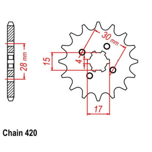 MTX Optional Front Sprocket 14T for Honda CT70 TRAIL 1969-1977