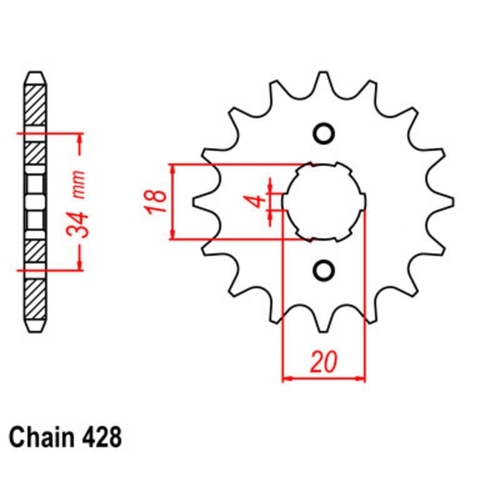 MTX Optional Front Sprocket 15T for Honda CT125 1977-1994