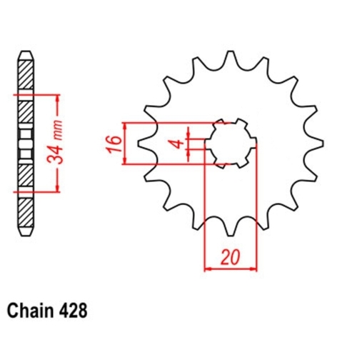 MTX Optional Front Sprocket 11T for Yamaha SR185 1981-1984