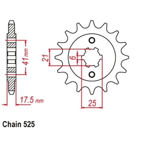 MTX Standard Front Sprocket 15T for Honda VFR400R NC24 1987-1988