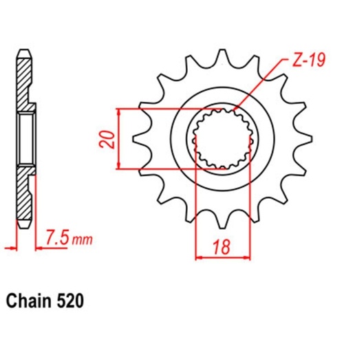 MTX Standard Front Sprocket 13T