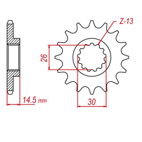 MTX Standard Front Sprocket 14T for Honda CBX1000 1978-1979