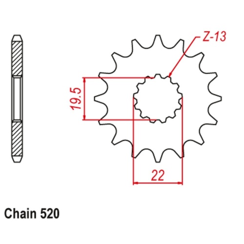 MTX Optional Front Sprocket 13T for Suzuki  GS250FWD 1983-1985