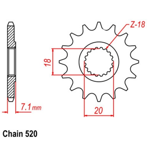 MTX Optional Front Sprocket 12T for Suzuki  RMZ250 2010-2012