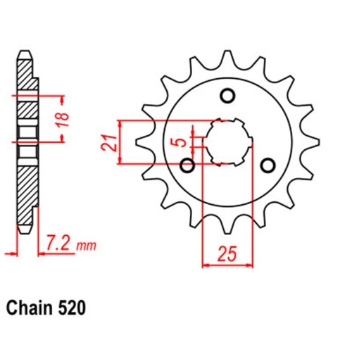 MTX Optional Front Sprocket 15T for Suzuki  DR650RE 1994-1995
