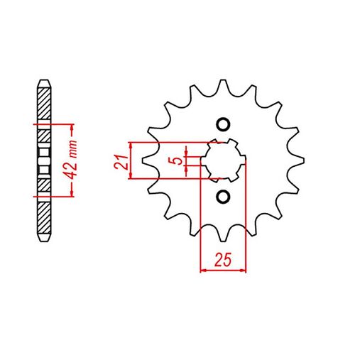 MTX Standard Front Sprocket 14T for Yamaha IT465 1981-1982