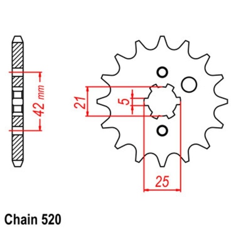 MTX Optional Front Sprocket 17T for Kawasaki KDX220 1997-2006