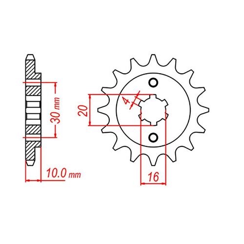 MTX Optional Front Sprocket 14T for HUSQVARNA WR125 1996-1997