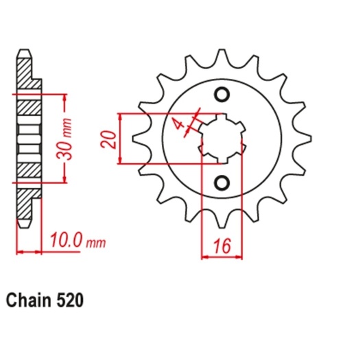 MTX Standard Front Sprocket 14T for CAGIVA 125 PLANET 1997-2002