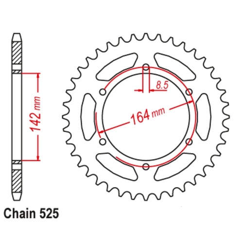 MTX Standard Rear Sprocket 44T