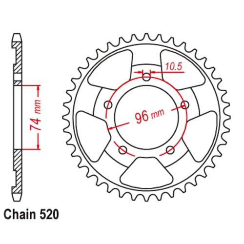 Rear Sprocket 44T
